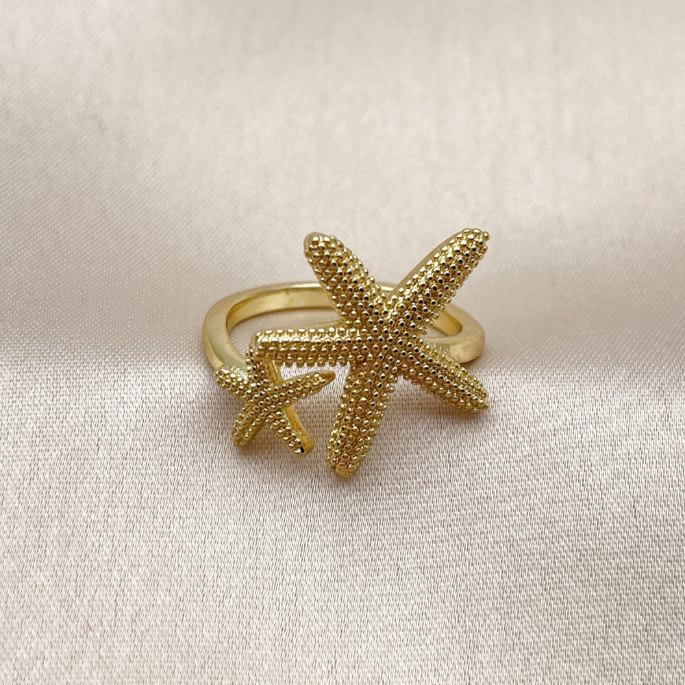 Oro Laminado Elegant Ring, Gold Filled Style Star Design, Polished, Golden Finish