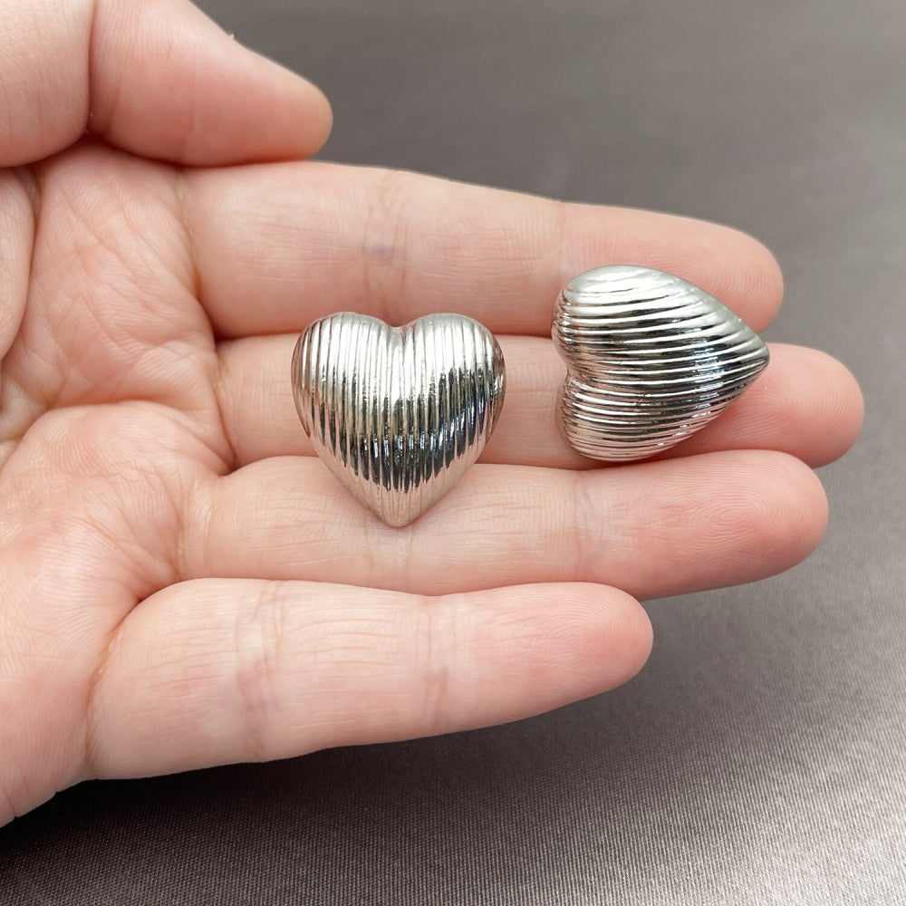 Rhodium Gold Filled Leverback Earring, Heart Design, Polished, Rhodium Finish