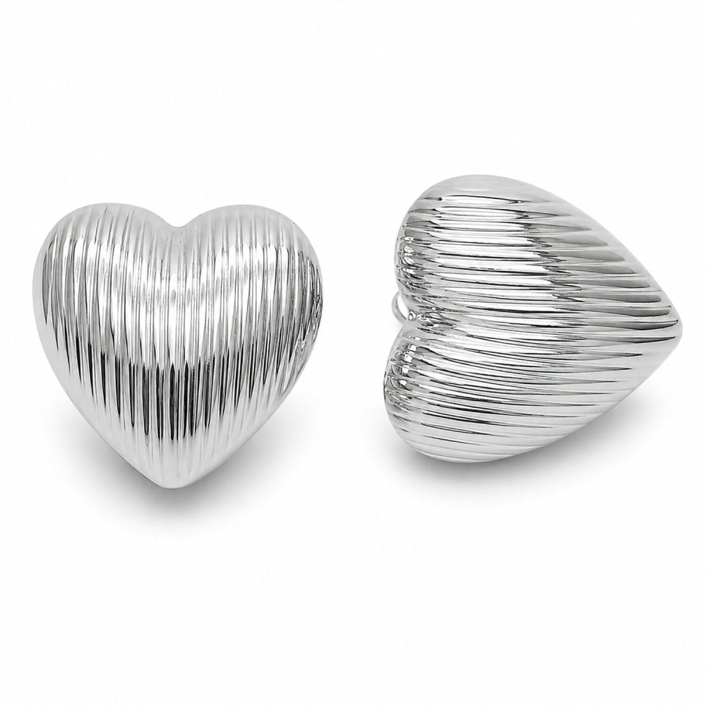 Rhodium Gold Filled Leverback Earring, Heart Design, Polished, Rhodium Finish