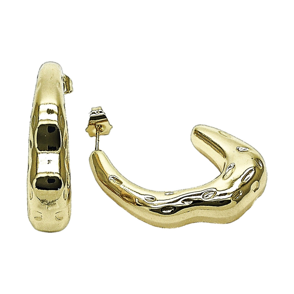 Oro Laminado Medium Hoop, Gold Filled Style Polished, Golden Finish
