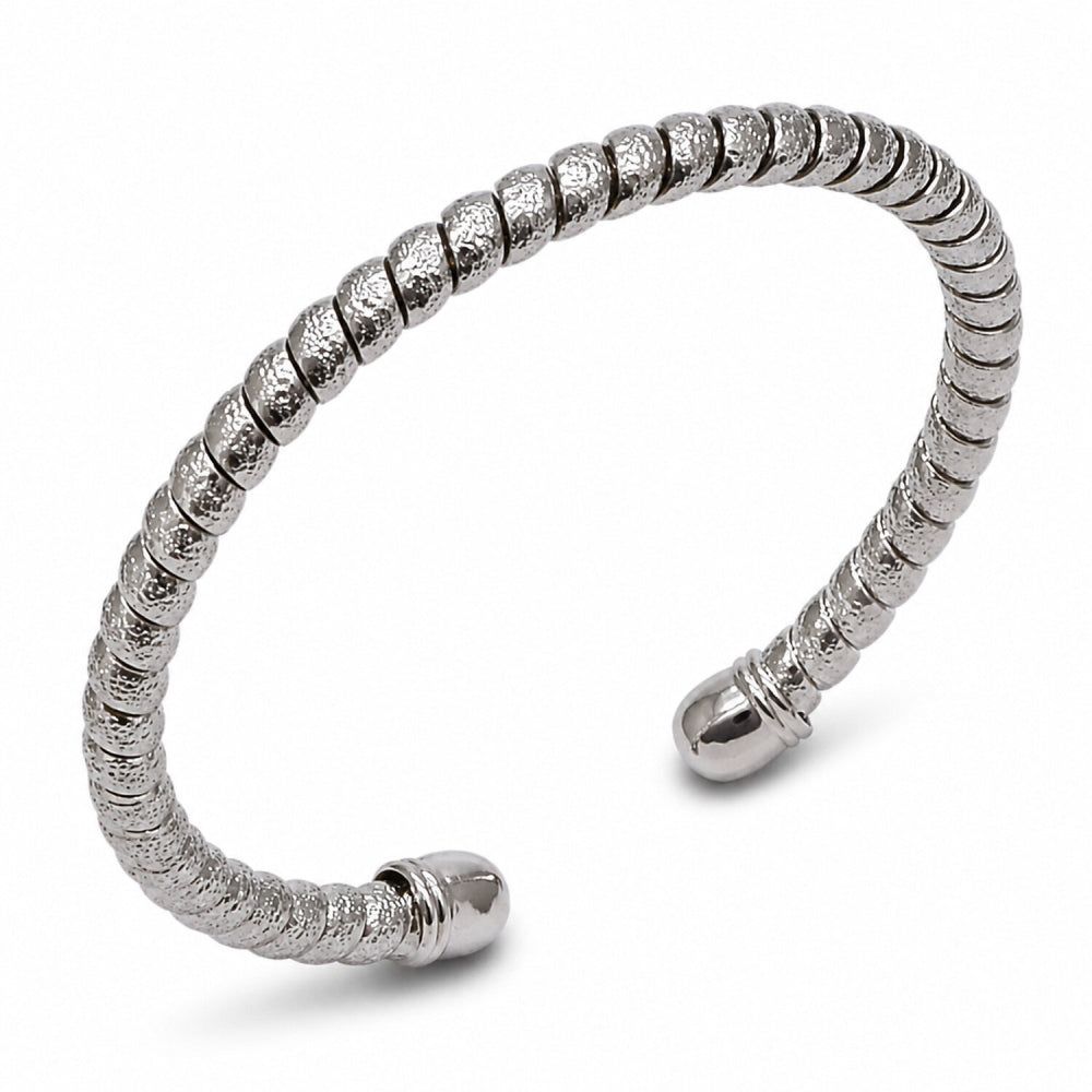 Rhodium Gold Filled Individual Bangle, Twist Design, Matte Finish, Rhodium Finish