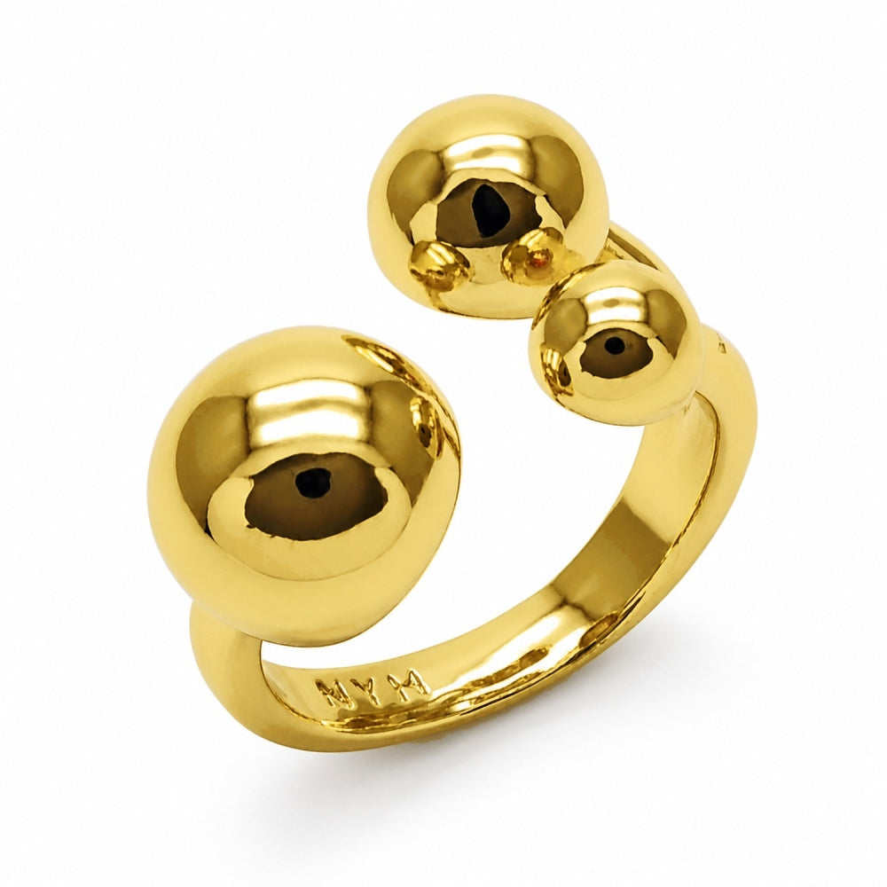 Oro Laminado Elegant Ring, Gold Filled Style Ball Design, Polished, Golden Finish