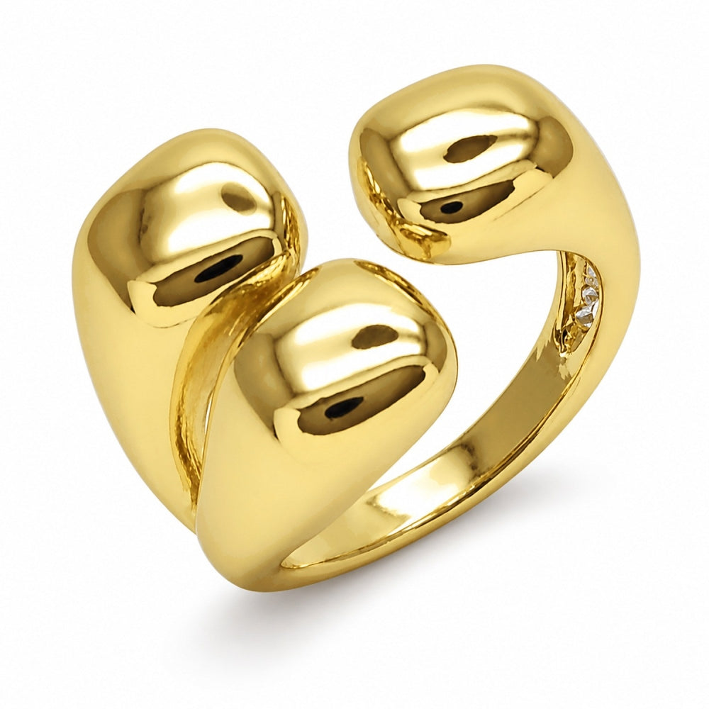 Oro Laminado Elegant Ring, Gold Filled Style Ball Design, Polished, Golden Finish
