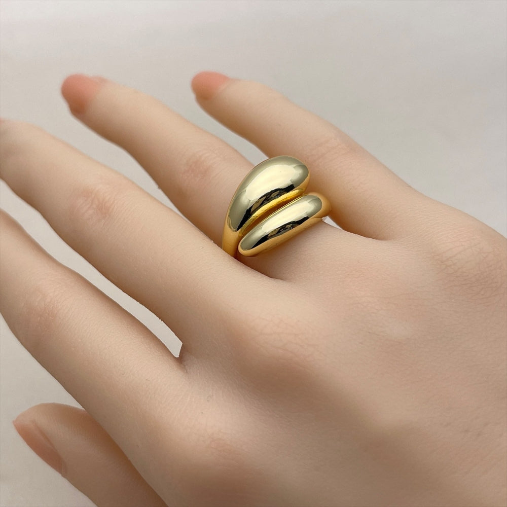 Oro Laminado Elegant Ring, Gold Filled Style Teardrop Design, Polished, Golden Finish