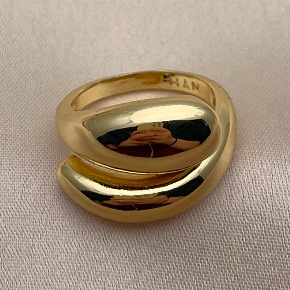 Oro Laminado Elegant Ring, Gold Filled Style Teardrop Design, Polished, Golden Finish