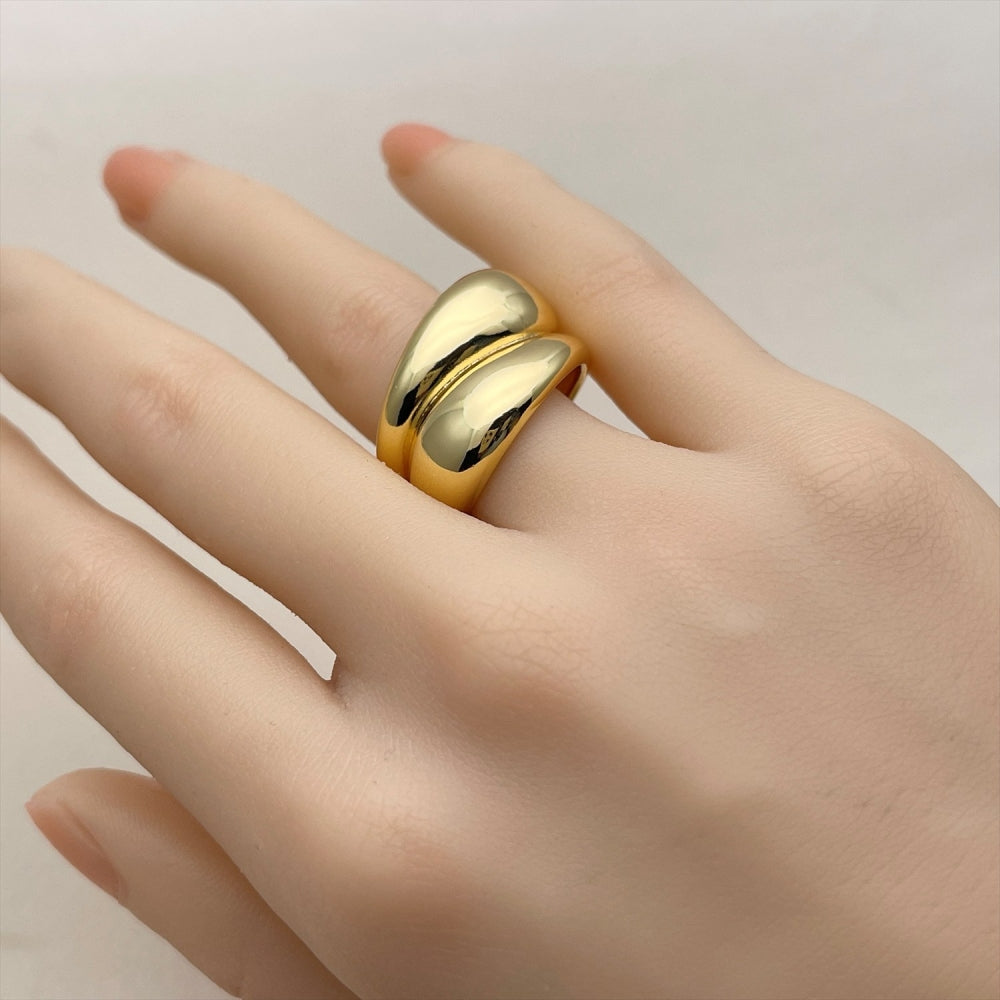 Oro Laminado Elegant Ring, Gold Filled Style Heart Design, Polished, Golden Finish