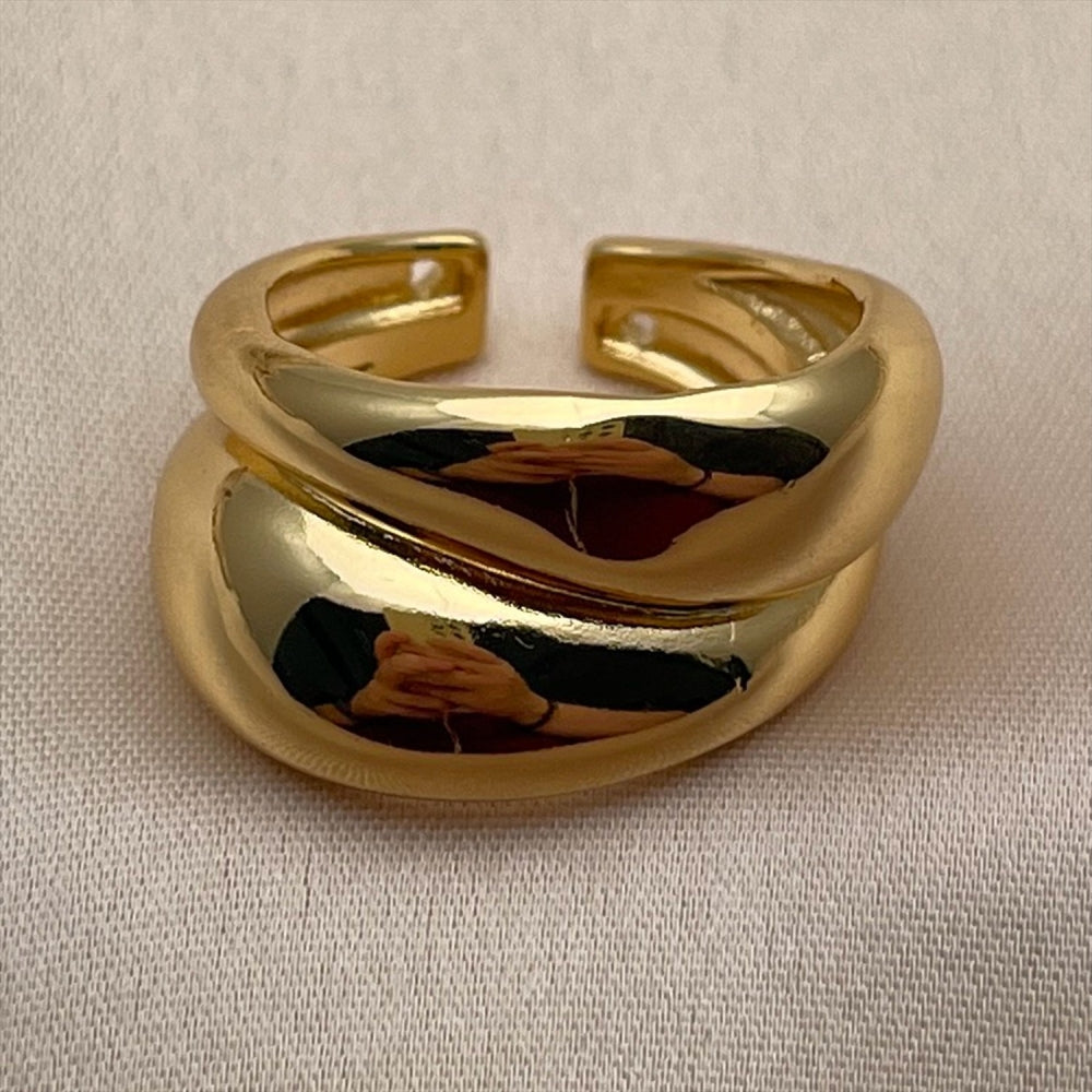 Oro Laminado Elegant Ring, Gold Filled Style Heart Design, Polished, Golden Finish