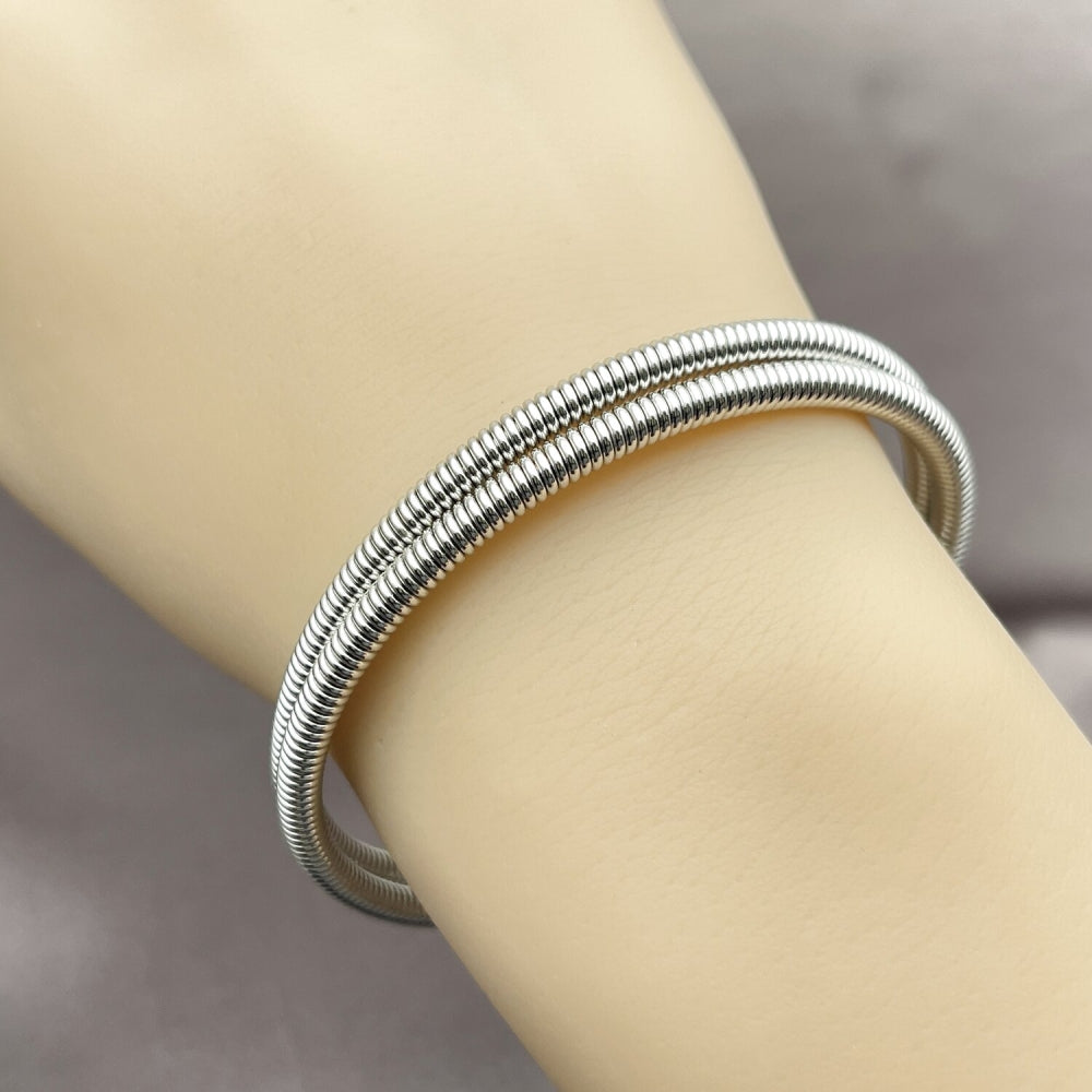 Rhodium Gold Filled Individual Bangle, Polished, Rhodium Finish