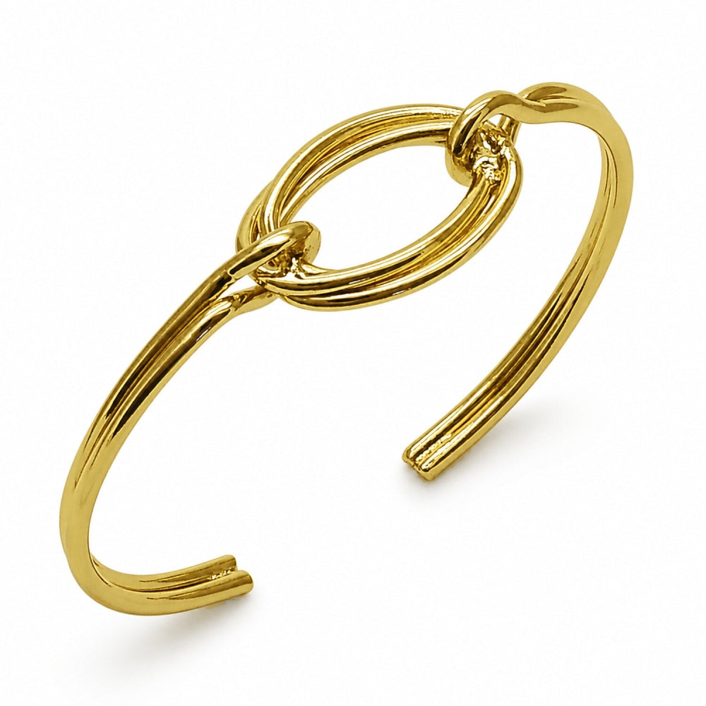 Oro Laminado Individual Bangle, Gold Filled Style Love Knot Design, Polished, Golden Finish