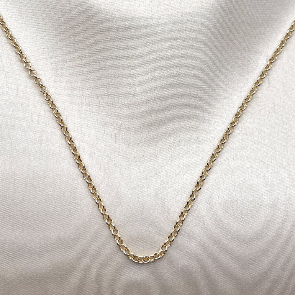 Oro Laminado Basic Necklace, Gold Filled Style Rolo Design, Polished, Golden Finish