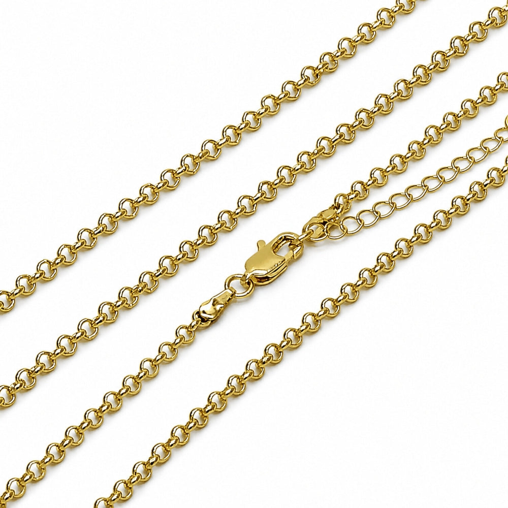 Oro Laminado Basic Necklace, Gold Filled Style Rolo Design, Polished, Golden Finish