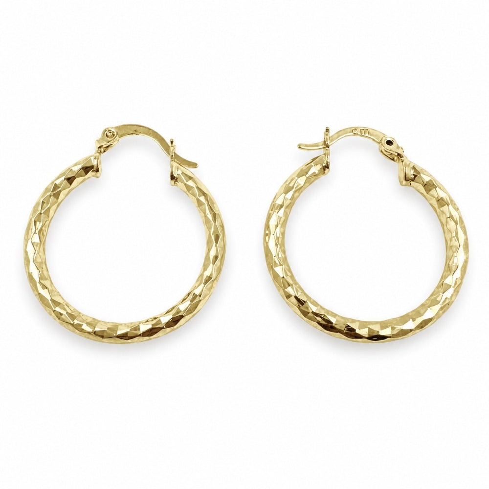 Oro Laminado Small Hoop, Gold Filled Style Hollow Design, Polished, Golden Finish
