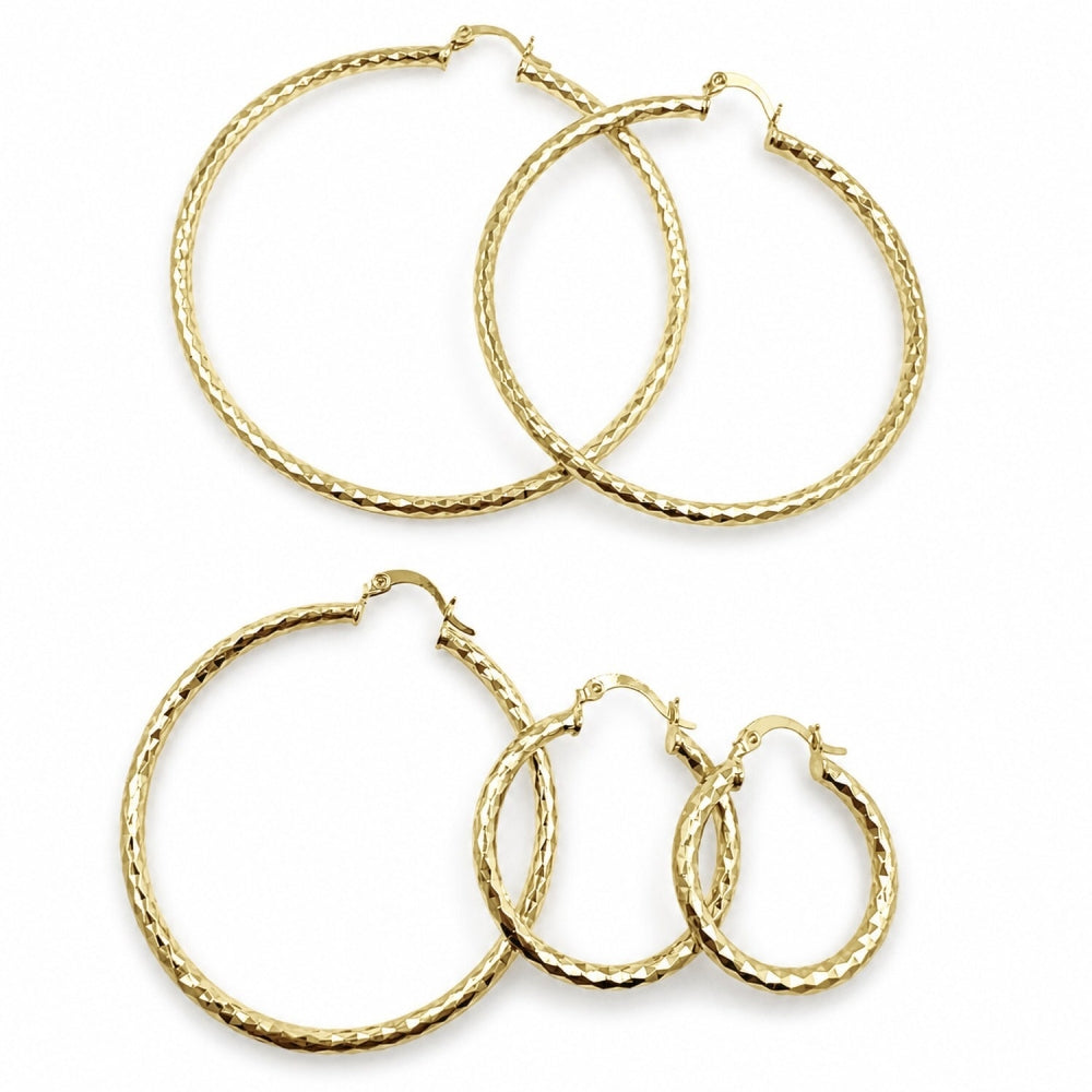 Oro Laminado Small Hoop, Gold Filled Style Hollow Design, Polished, Golden Finish