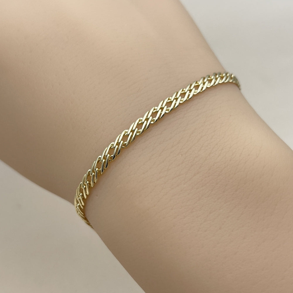 Oro Laminado Basic Anklet, Gold Filled Style Polished, Golden Finish