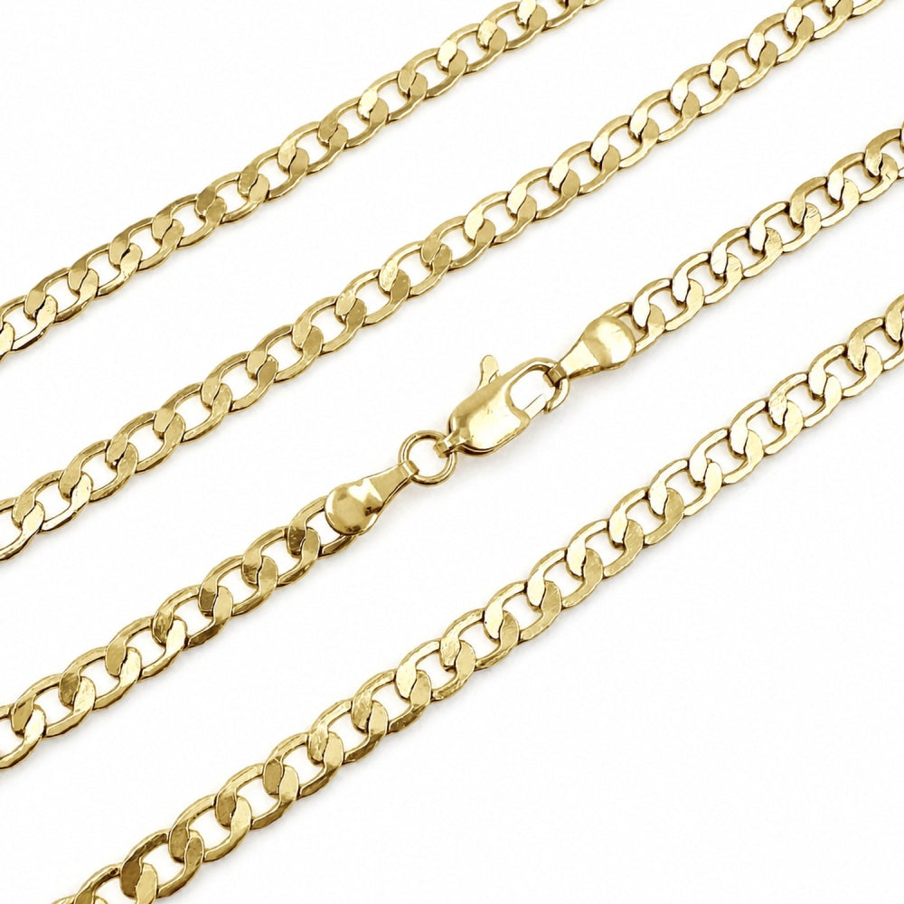 Oro Laminado Basic Necklace, Gold Filled Style Curb Design, Polished, Golden Finish
