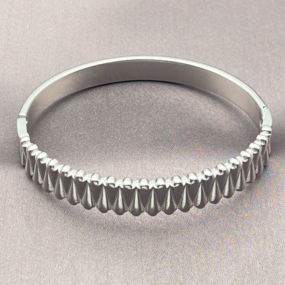 Stainless Steel Individual Bangle, Teardrop Design, Polished, Steel Finish
