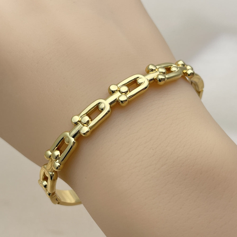Stainless Steel Individual Bangle, Polished, Golden Finish