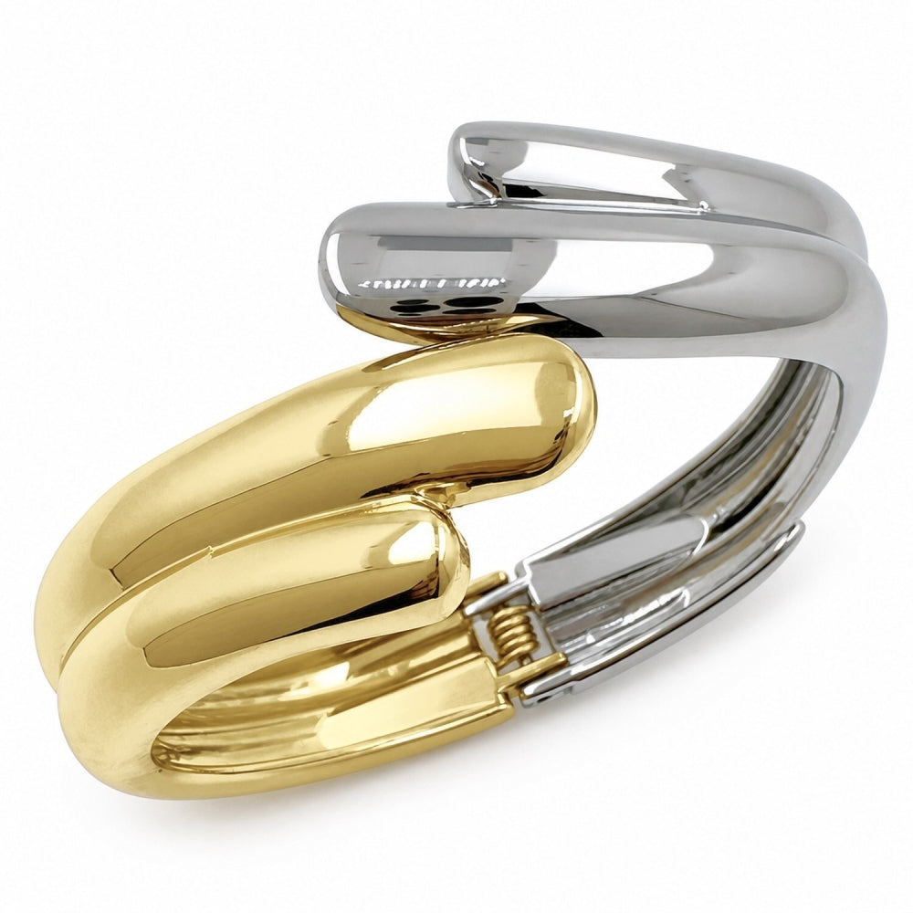 Oro Laminado Individual Bangle, Gold Filled Style Polished, Two Tone