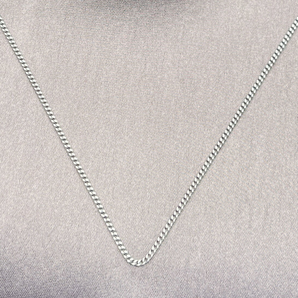 Stainless Steel Basic Necklace, Miami Cuban Design, Diamond Cutting Finish, Steel Finish