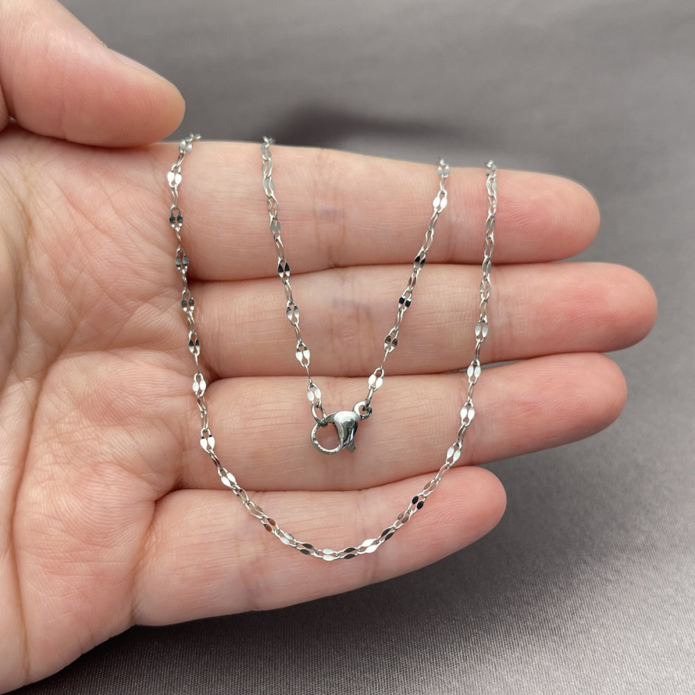 Stainless Steel Basic Necklace, Polished, Steel Finish