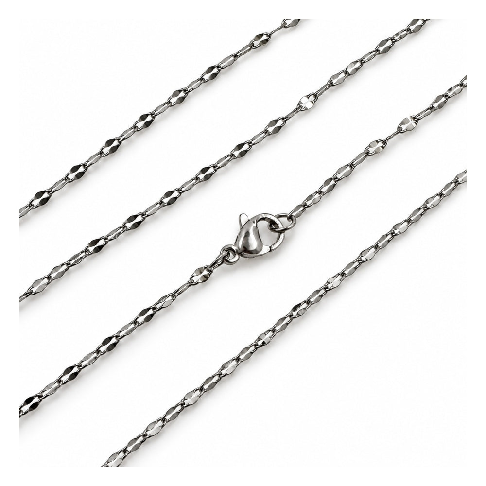 Stainless Steel Basic Necklace, Polished, Steel Finish