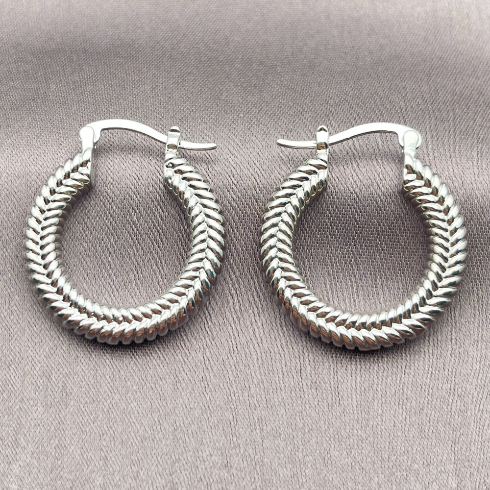 White Gold Filled Small Hoop, Polished, Rhodium Finish