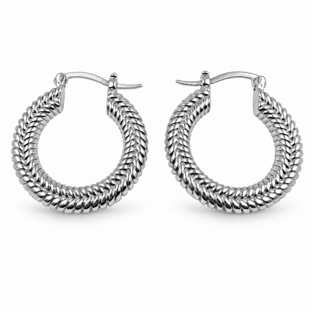 White Gold Filled Small Hoop, Polished, Rhodium Finish