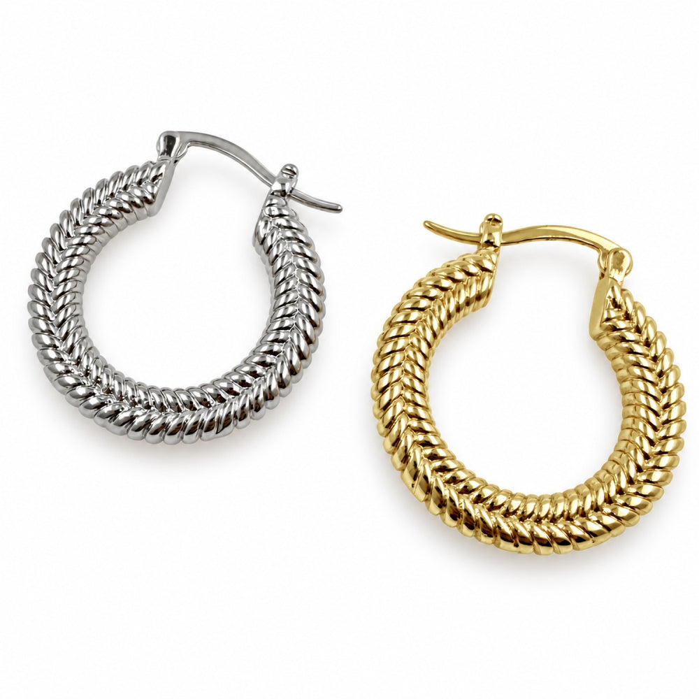 White Gold Filled Small Hoop, Polished, Rhodium Finish