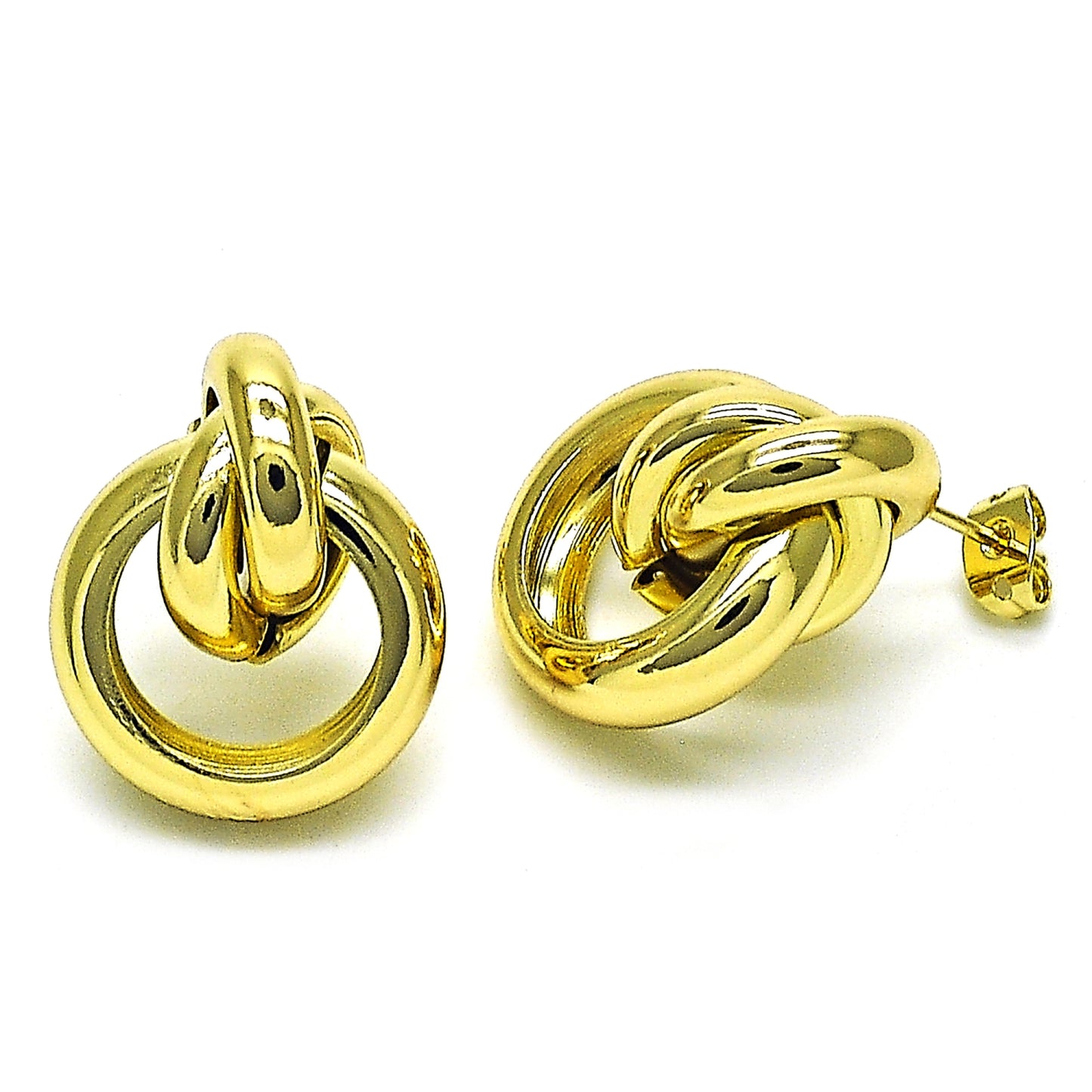 Gold Plated Gold Filled Oro Laminado Oro Laminado Stud Earring, Gold Filled Style Chunky Design, Polished, Golden 