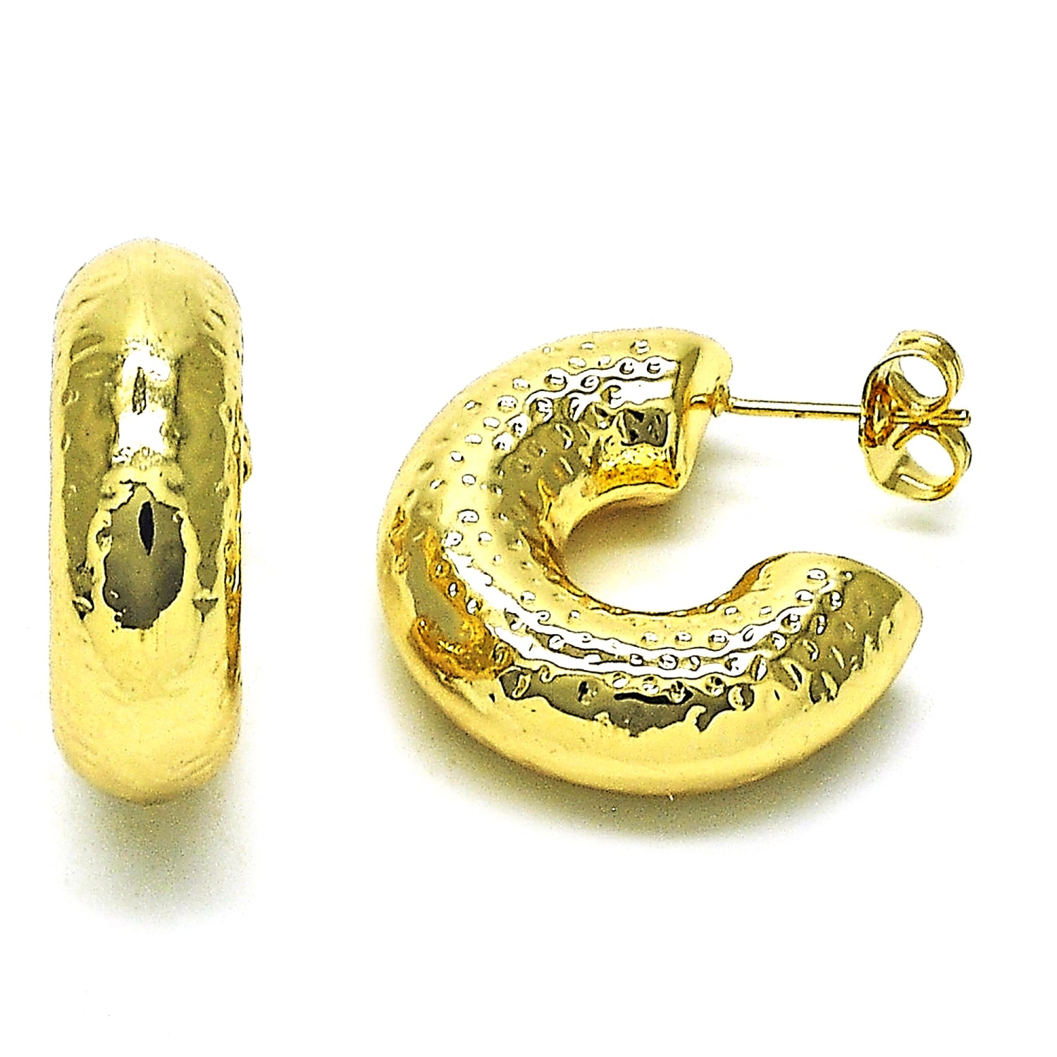 Gold Plated Gold Filled Oro Laminado Oro Laminado Small Hoop, Gold Filled Style Chunky Design, Polished, Golden 