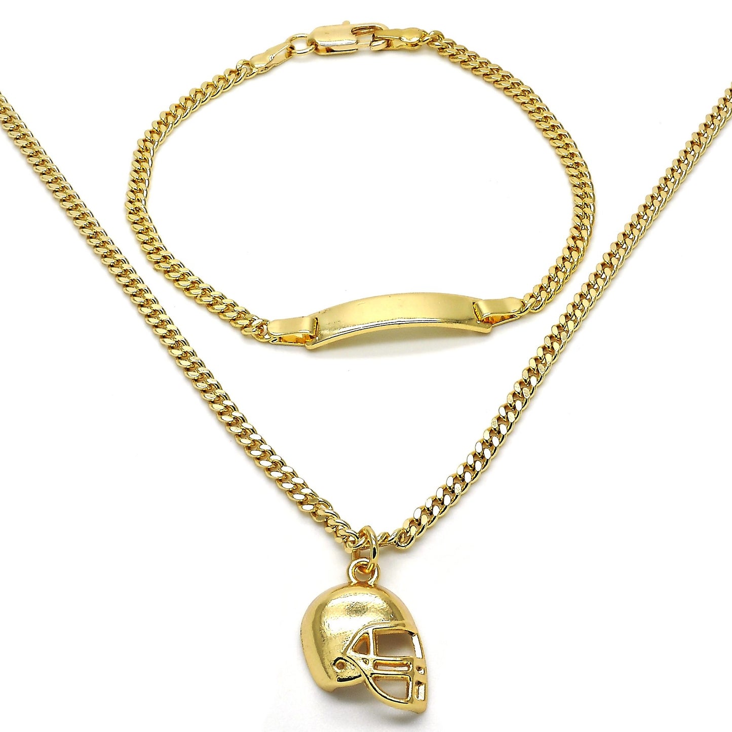 Oro Laminado Earring and Pendant Children Set, Gold Filled Style Polished, Golden Finish