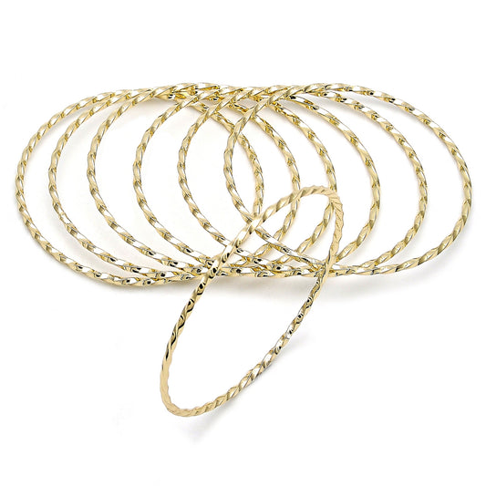 Gold Plated Gold Filled Oro Laminado Oro Laminado Semanario Bangle, Gold Filled Style Polished, Golden 