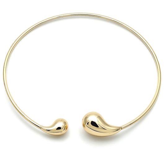 Oro Laminado Fancy Necklace, Gold Filled Style Teardrop and Hollow Design, Polished, Golden Finish