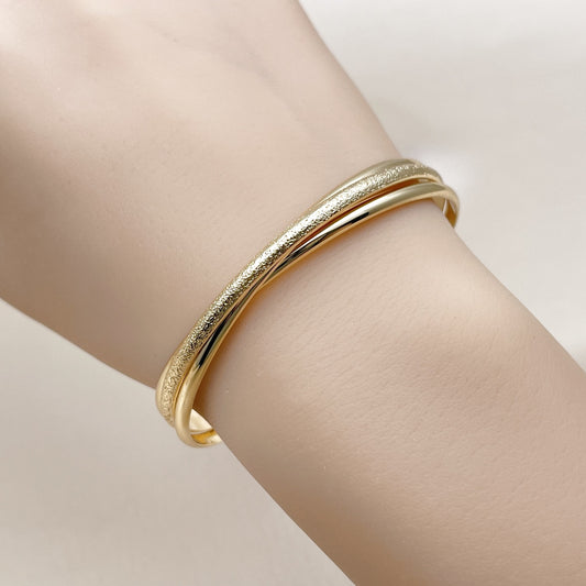 Oro Laminado Individual Bangle, Gold Filled Style Matte Finish