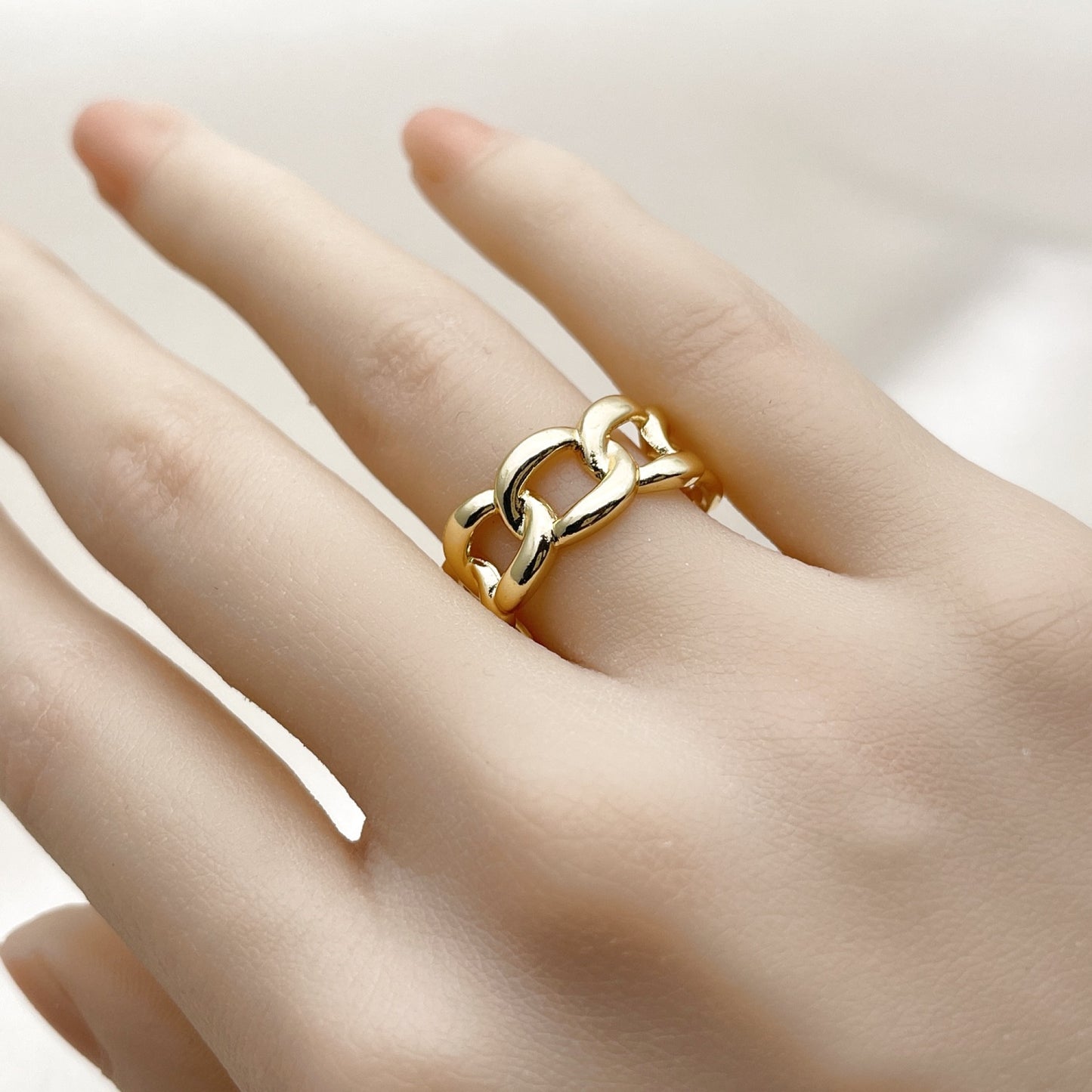 Oro Laminado Elegant Ring, Gold Filled Style Miami Cuban Design, Polished, Golden Finish