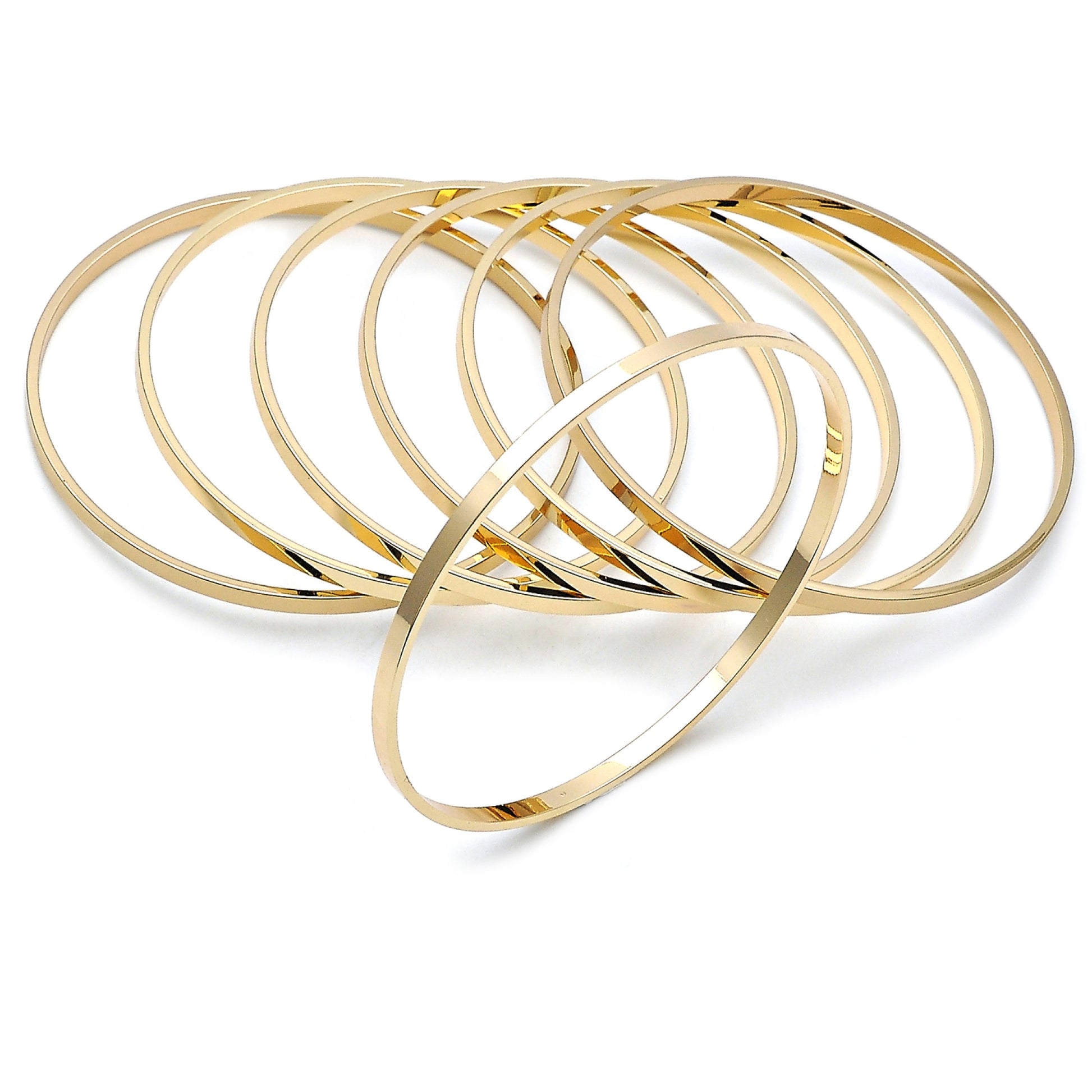 Oro Laminado Semanario Bangle, Gold Filled Style Polished, Golden Finish