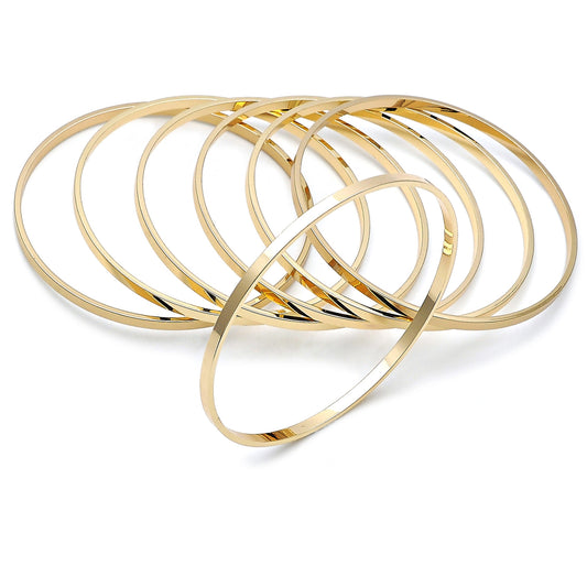 Oro Laminado Semanario Bangle, Gold Filled Style Polished, Golden Finish