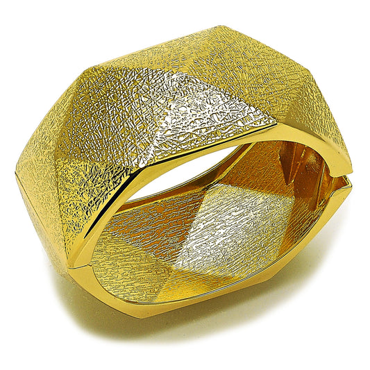 Gold Plated Gold Filled Oro Laminado Oro Laminado Individual Bangle, Gold Filled Style Matte 