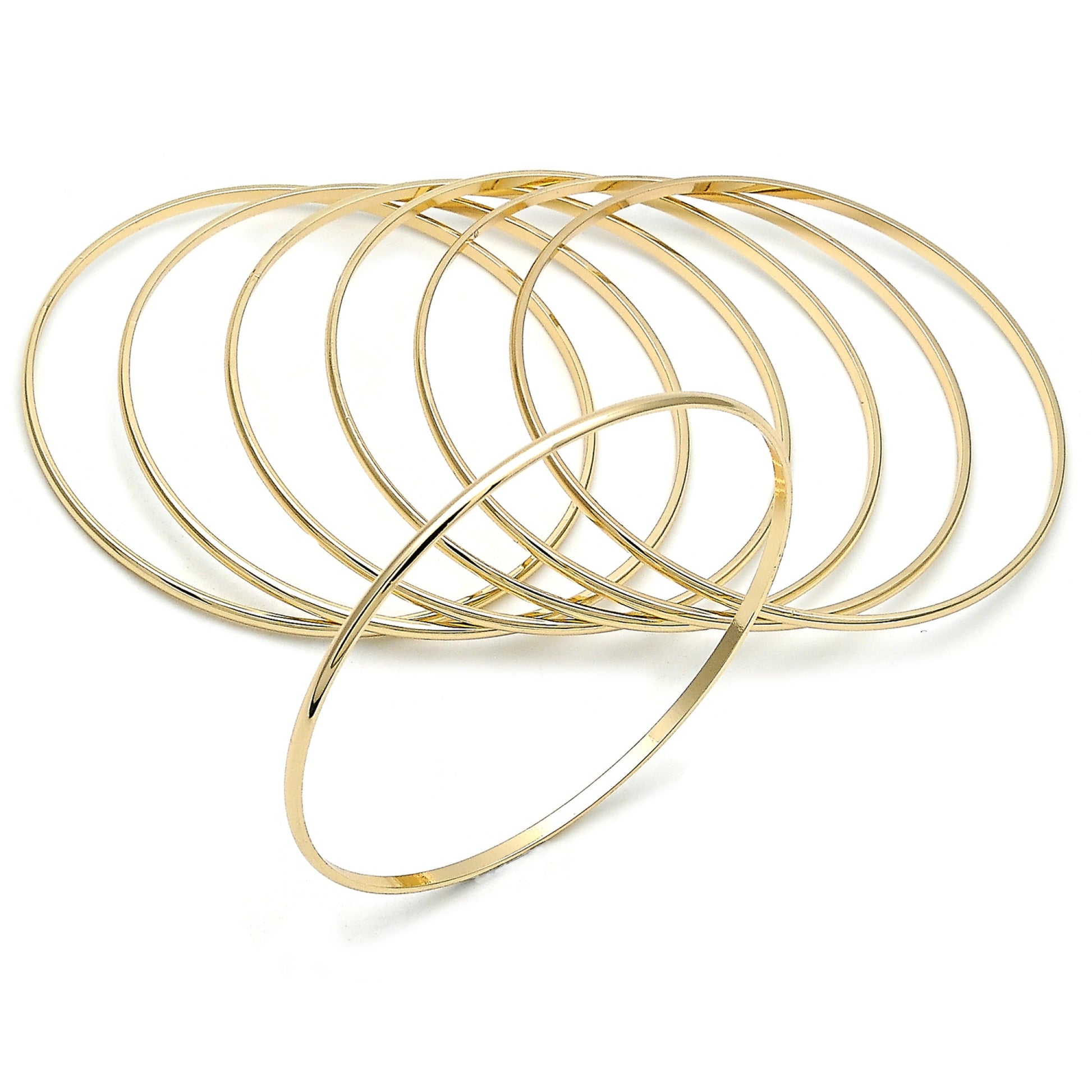 Oro Laminado Semanario Bangle, Gold Filled Style Polished, Golden Finish