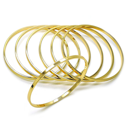 Oro Laminado Semanario Bangle, Gold Filled Style Polished, Golden Finish