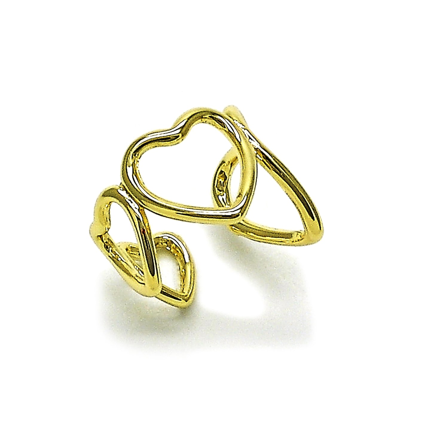 Gold Plated Gold Filled Oro Laminado Oro Laminado Elegant Ring, Gold Filled Style Heart Design, Polished, Golden 