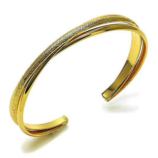 Oro Laminado Individual Bangle, Gold Filled Style Matte Finish