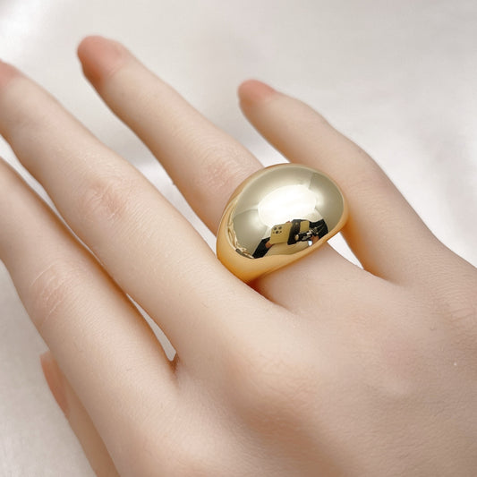 Oro Laminado Elegant Ring, Gold Filled Style Ball Design, Polished, Golden Finish
