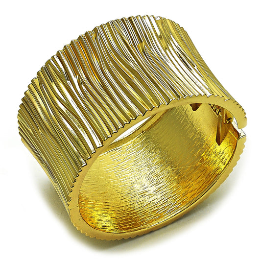 Oro Laminado Individual Bangle, Gold Filled Style Diamond Cutting Finish
