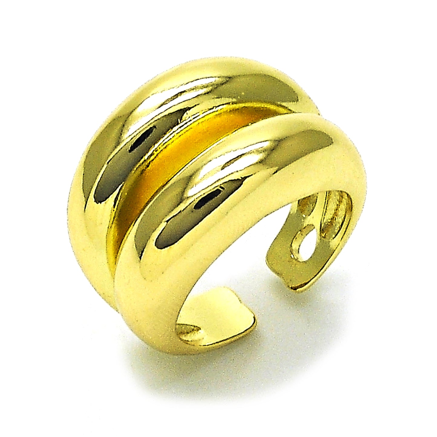 Oro Laminado Elegant Ring, Gold Filled Style Chunky Design, Polished, Golden Finish