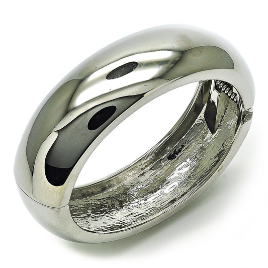 Gold Plated Gold Filled Oro Laminado Oro Laminado Individual Bangle, Gold Filled Style Chunky Design, Polished, Rhodium 