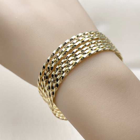 Oro Laminado Semanario Bangle, Gold Filled Style Polished, Golden