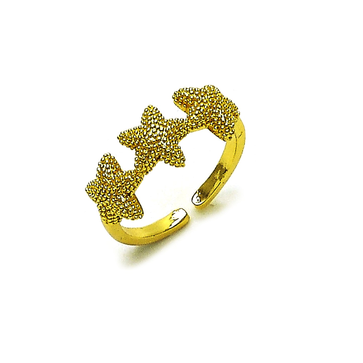 Oro Laminado Elegant Ring, Gold Filled Style Star Design, Matte Finish