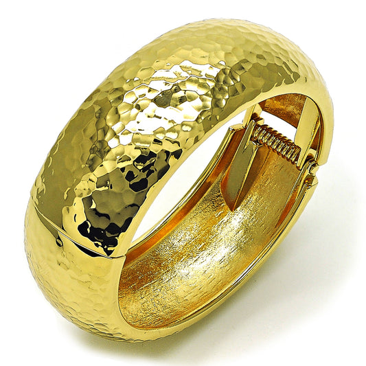 Oro Laminado Individual Bangle, Gold Filled Style Chunky Design, Polished, Golden Finish