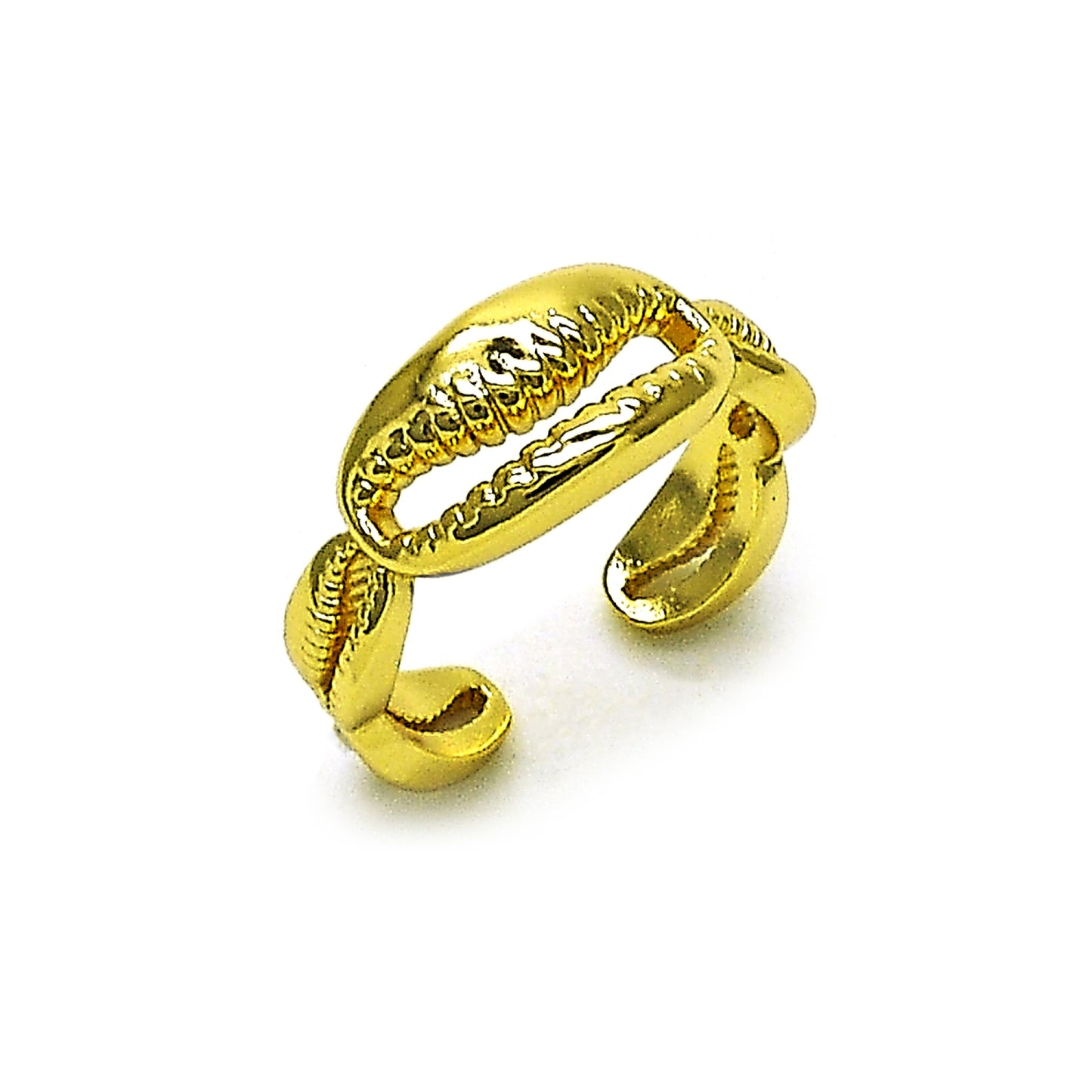 Oro Laminado Elegant Ring, Gold Filled Style Shell Design, Polished, Golden Finish